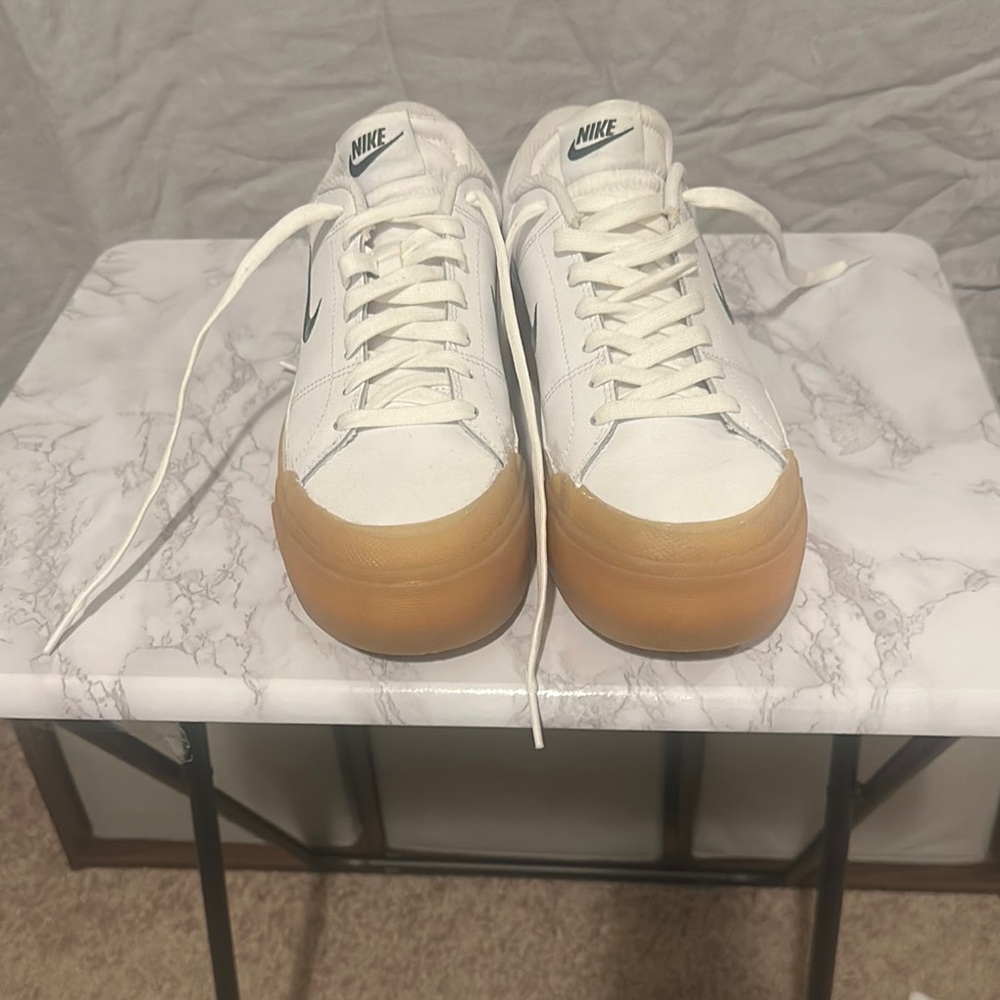 Nike White Sneakers with Tan Soles